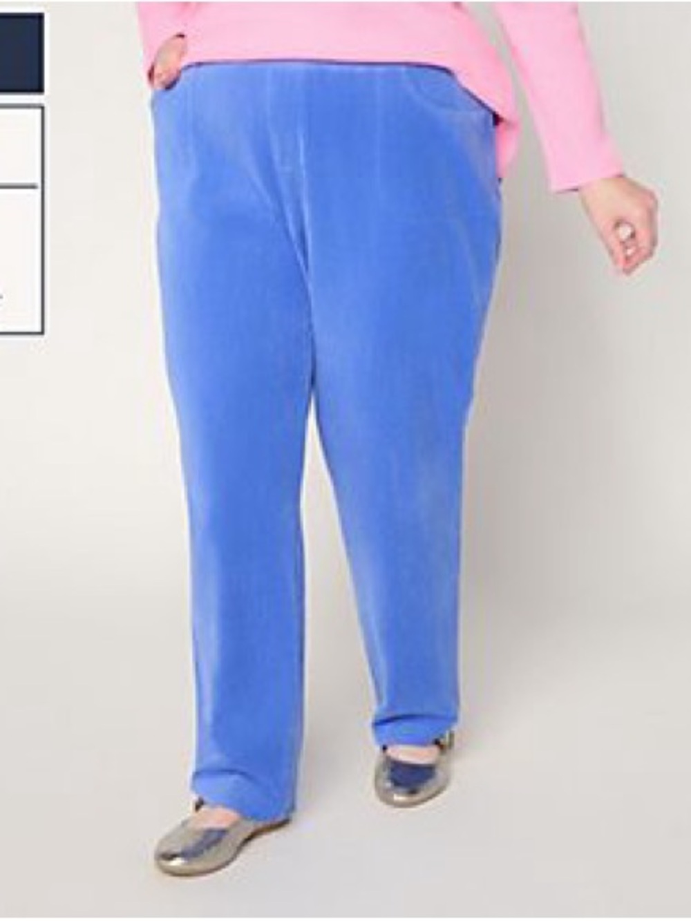 Quacker Factory Blue Straight Leg Pull-On Pants